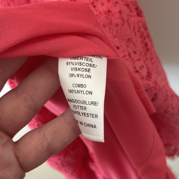 Adrianna Papell Pink Lace Back Zipper Dress - Picture 4 of 4